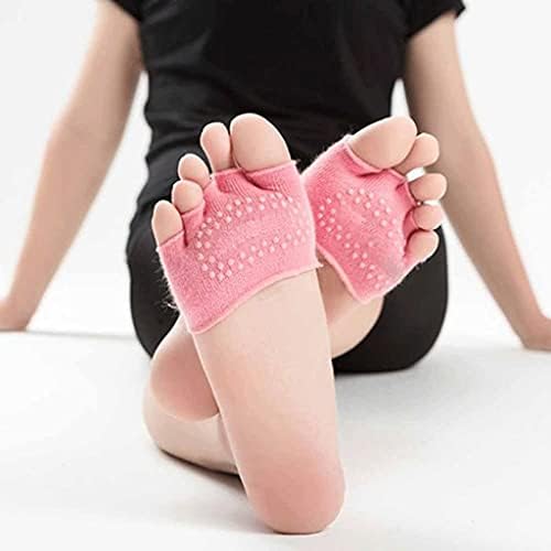 LSDJGDDE 3 чифта/лот, 1 чифт женски невидими чорапи с нескользящим пръсти, за йога, да Пере чорапи с пет пръста на петата (Цвят: черен, размер: 34-39 евро, Великобритания 4-6)
