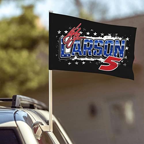 Кайл Ларсън 5 Патриотичен Кола Флаг С Клипсой На прозореца Модел Хартата 12x18 Инча