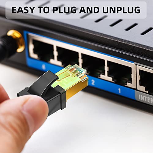 Ethernet кабел ShineKee Cat 8 от 30 метра, Интернет-кабел за помещения / улица, Високоскоростен мрежов кабел lan повишена