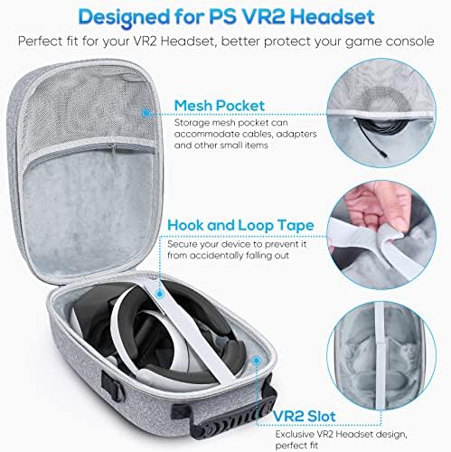 Зарядно устройство за контролер PSVR2 и калъф за носене на Playstation VR2, Аксесоари за PS VR2 със защитата на обектива и