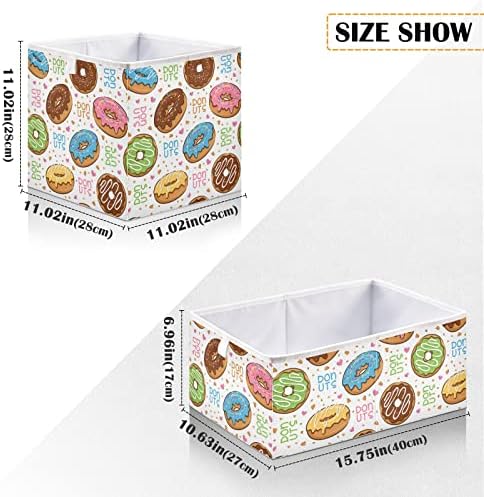 Чекмеджета за съхранение на Кубчета CaTaKu Happy Donut за организиране, Правоъгълни Тъканни Кубчета за съхранение, Кутии за съхранение на Кубчета, Органайзер, Сгъваема Кош
