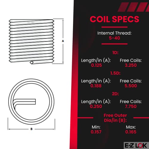 Резьбовая поставяне на E-Z LOK Coil За Метал Са 18-8 Резьбовая поставяне на Спирала тел от Неръждаема стомана