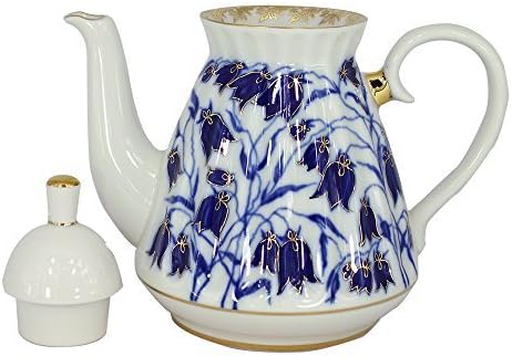 Чайник от Ломоносовского порцелан на 5 Чаши 25 унции/750 милилитра Blue Bells