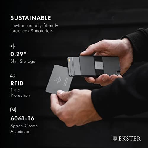 Мъжки алуминиев портфейл-визитница Ekster | Метални портфейли с RFID-блокирующим слой | Тънък и Минималистичен Алуминиев чантата