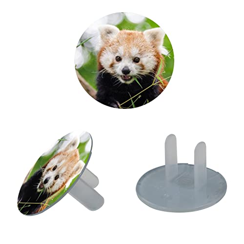 Капачки за ключове Red Panda Bear Bamboo Forest от бамбук 24 Бр. - Защитни капачки за контакти, за деца – Здрави и устойчиви – Лесно да защитават вашите контакти от деца