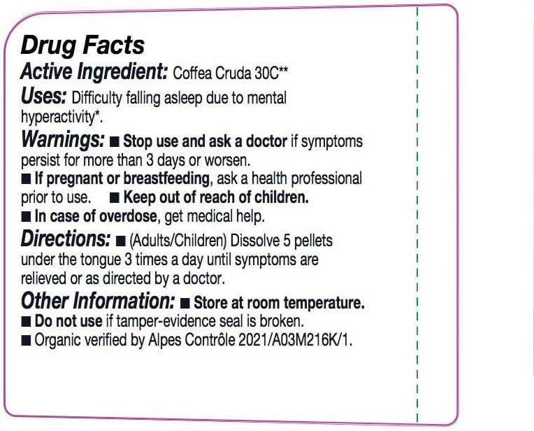 OLLOIS Coffea Cruda 30c Органично, Безлактозное, Веганское, на Хомеопатичното лекарство срещу безсъние, 80 гранули (опаковка