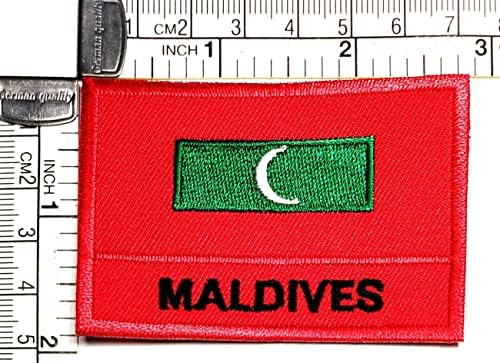 Kleenplus 3 бр., 1,7X2,6 инча. Нашивка с флага на Малдивите, тактически военен флаг, бродирани ленти, етикети с флага на страната,