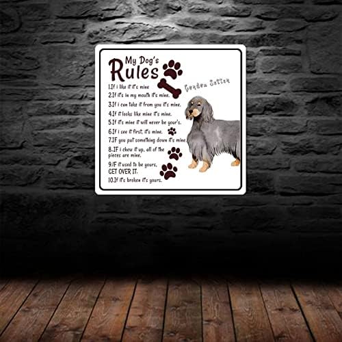 Alioyoit Забавно Куче-Метална Табела Правила на Кучето ми Закачалка за Врата за домашни Кучета с Цитат от Кучета Селски