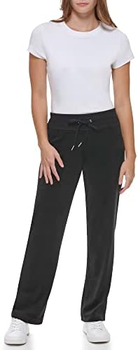 Дамски панталони Calvin Klein Misses с Удобни Широки Штанинами за Всеки ден От Велур на експозиции