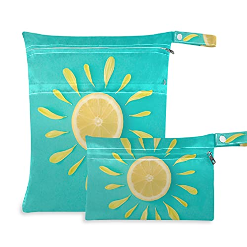 чанта за влажни сушене xigua Lemon Flowers, 2 опаковки, Водоустойчив Подвесная Тъканно Чанта-Органайзер за
