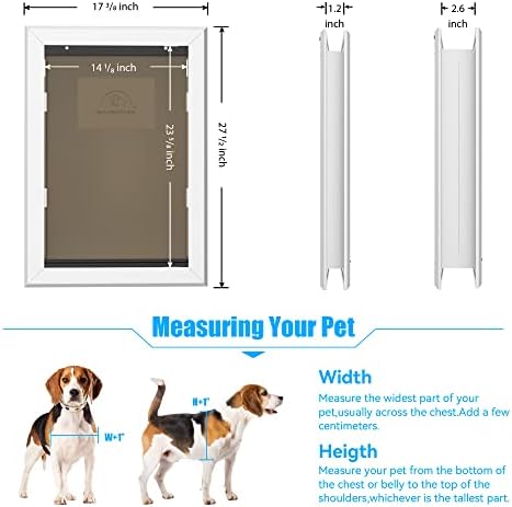 Всепогодная куче на вратата MAVRICFLEX с плъзгащ се панел на замъка, енергийно ефективен Голямо куче на вратата от здрав алуминий, лесна инсталация, на вратата на достъп