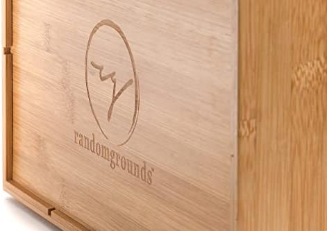 Органайзер за съхранение на чай кутии randomgrounds от Бамбук, по-висок размер, с Капацитет над 120 чаени пакетчета, 8 Регулируеми офиси в гърдите, тапицерия естествена дърв
