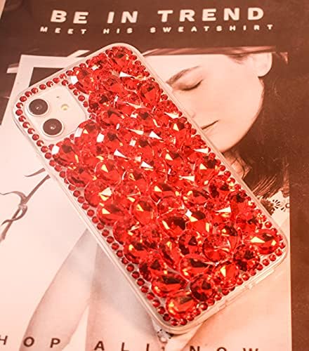 iPhone 11 Bling Glitter Case, Луксозен Блестящ Диамант Кристал Кристал с Блестящ Скъпоценен Камък 3D Ръчно изработени