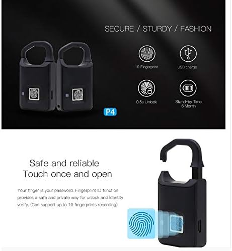 CDYD Заключване на Пръстови отпечатъци Smart Keyless USB Акумулаторна Достъп Водоустойчива IP65 Противоугонный Заключване за Сигурност на Вратата, Заключване За багаж