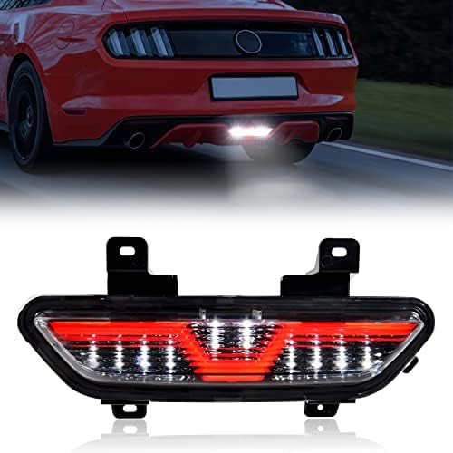 KEWISAUTO Резервната лампа при събирането за Ford Mustang 2015-2017, Прозрачна Леща с Червена led с шнорхел, Стоп-сигнал за