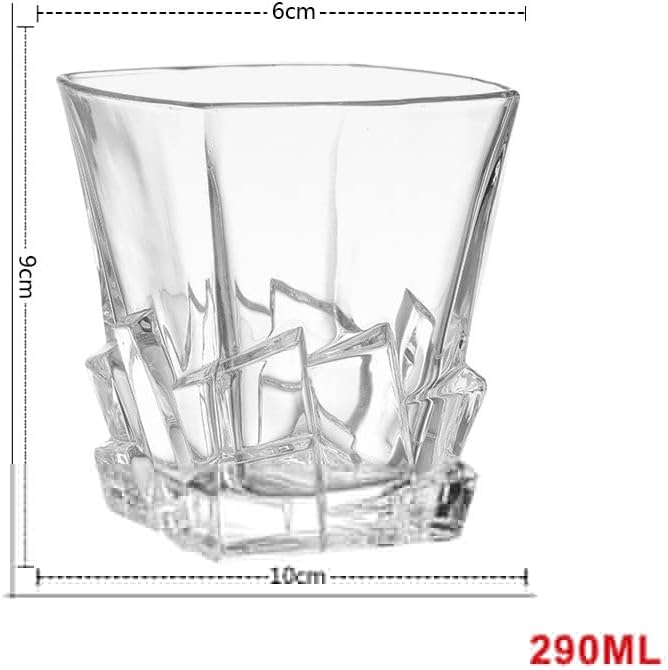 Комплект чаши за уиски YFQHDD със стъклен decanter за уиски Набор от 6 старомоден чаши чудесно за лепенката и бърбън (Цвят: A, размер: както е показано на фигурата)