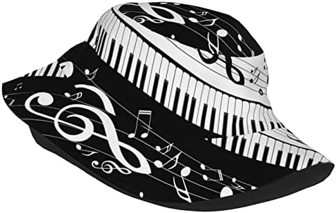 Подарък за Пиано Музика, е Черно-Бяла Панама, Плажна Пътна Шапка Рибар, Упаковываемая Шапка От Слънце, Шапка за Унисекс,