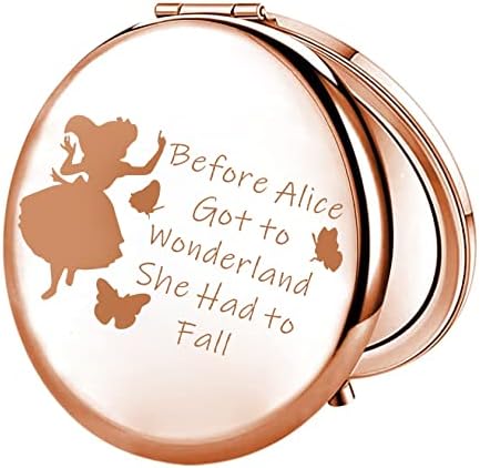 Подарък, вдъхновен от FEELMEM Алиса, Преди Алис се озова в Страната на чудесата, тя трябваше да падне Компактно Огледало Cartoony спомен, Огледало за грим, филм, Вдъхновяващ