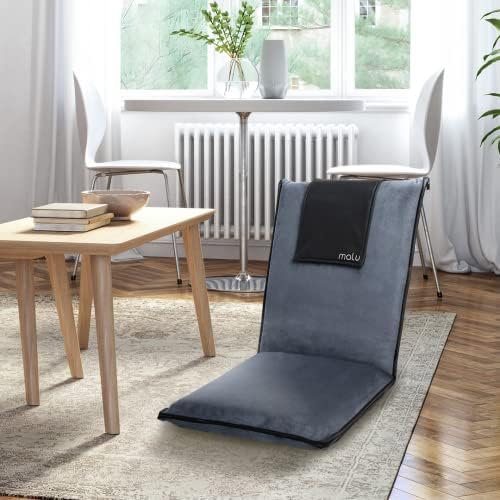 Мека подова стол malu с опора за гърба - Регулируема и преносимо, със Сгъваем стол - Възглавница за медитация,