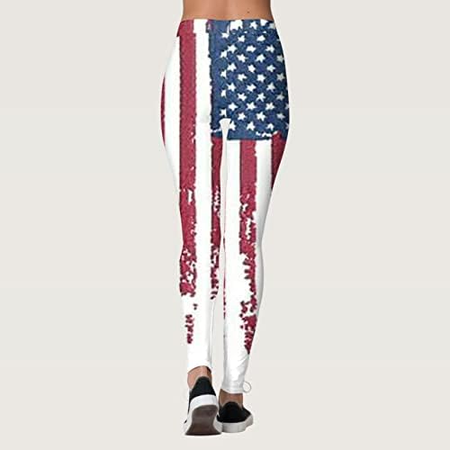 На 4 юли, Гамаши с Висока талия за Жени, Флаг на САЩ, Гамаши за Йога за Джогинг, Ултра Меки Еластични Панталони