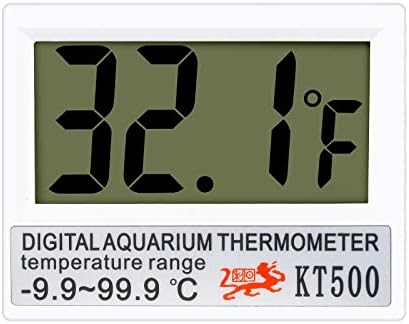 Цифров Аквариумный Термометър, Приклеивающийся До Аквариуму, Термометър с Голям LCD дисплей, Безжичен Цифров Термометър за