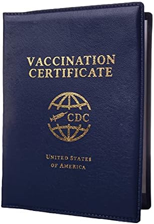 Портфейл-държач за записи за ваксинация с прозрачна защита вътре, държач за записи от изкуствена кожа, водоустойчив и