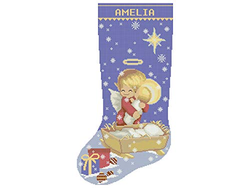 Коледни Чорапи за броим кръстат Бод, Сладък Ангел, Малкия Исус, Религиозни, католически Модерни Ваканционни Чорапи Лесно DMC за печат, за начинаещи, направи си сам, Из