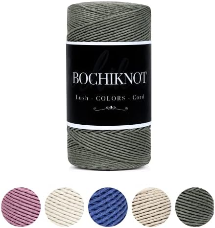 Кабел за ресни BOCHIKNOT 2 мм - Бечевка за бродерия от пекарской прежда - Цветен памучен бечевка от прежди ресни - Въже за ресни от канап - Хлопчатобумажный кабел от пекарс