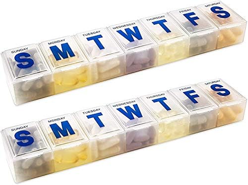 Седмичен органайзер за хапчета - Планер таблетки до 7 дни, е много голям планер таблетки, органайзер за таблетки всеки