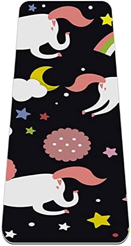 6 мм Много дебело килимче за йога, Сладък Cartoony Еднорог с принтом под формата на Капкейков и звезди, Екологично Чисти Постелки