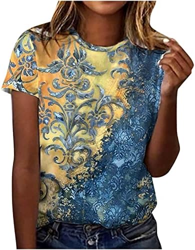 Дамски Ризи за почивка, Блузи с къс ръкав, Ризи с кръгло деколте, Цветни Ризи във Викториански Стил от Епохата