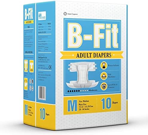Памперси B-Fit Economy за възрастни | Пелена за предпазване от инконтиненция на урината | Максимална впитывающая способност | В 1 опаковка съдържа 10 единици | Размер: Среде