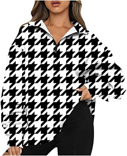 Дамска Блуза с дълъг ръкав, Тениски, Ежедневни тениски С V-образно деколте и цип, Есенни Модни Върхове, Джъмпери, Модерна