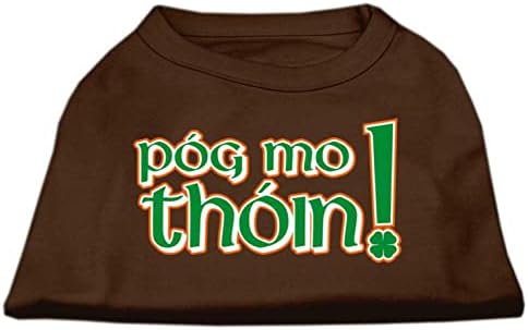 Mirage Pet Products 12-Инчов Тениска с Трафаретным принтом Pog Mo Thoin за домашни любимци, Среден размер, Бял