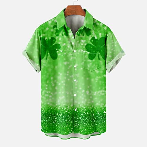 Мъжки Ризи за Деня на Св. Патрик Ирландски Тениска, Хавайски Ризи с Копчета, Тениска с Трилистником, Потници и Блузи, Тениски