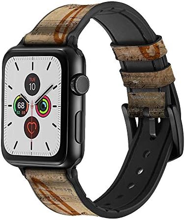 CA0286 Бележки за Бележки Кожен и Силиконов Ремък за смарт часа Apple Watch iWatch Размер 38 mm/40 mm/41 мм