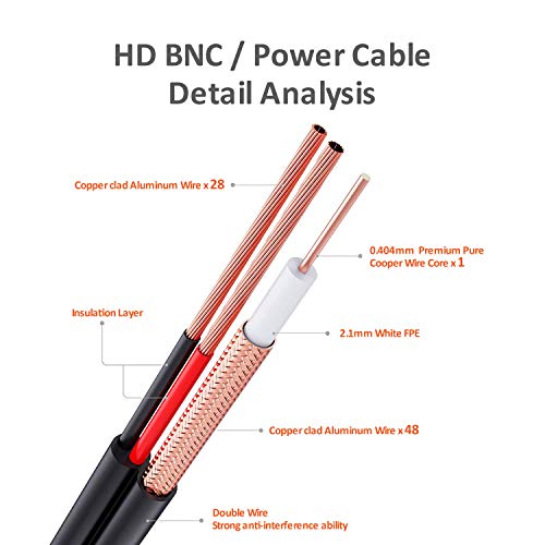 Готови Универсални кабели, BNC Tonton 300 метра 91 метра 4K 8MP, мини-кабел RG59, удължителен кабел за система за