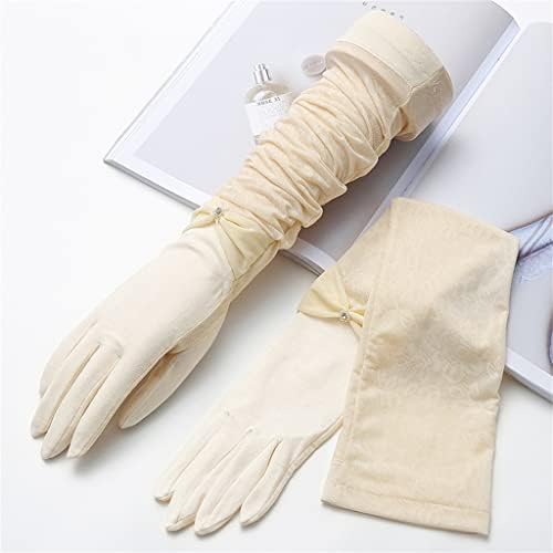 ZHUHW / Летни Ръкавици от Ледената коприна, Дамски Дълги Ръкавици За шофиране, Тънки Ръкавици с Пет пръста (Цвят: E,