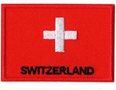 Първа нашивка с Флага на Швейцария, Малка, Бродирани Желязо, за Шапки, Ризи, Якета, Дрехи, Раници, Дънки,