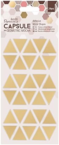 docrafts Капсула Геометрична Papermania Лепило Огледални форми (30шт)- Златни Триъгълници