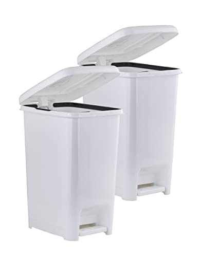 Пластмасова кофа за боклук Superio Slim Step On Pedal, за боклук под масата, в офиса, Спалнята, банята, кухнята (2,5 литра)