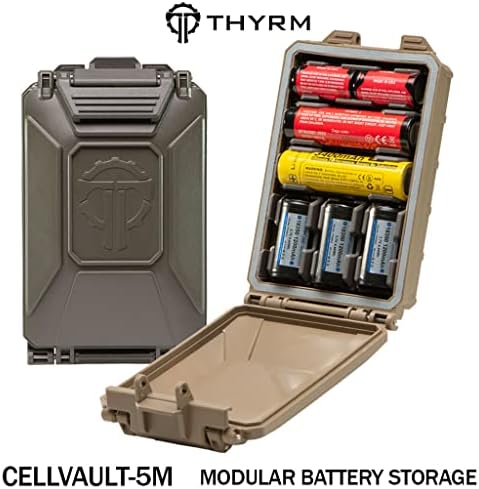 Модулна Акумулаторен устройство Thyrm CellVault-5M за батерии CR123, 18650, 18350, CR2032 с подвижни вложки, Произведено