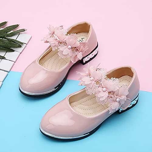 Есенен Детски Обувки; Фини обувки с цветя Модел; Корейски Детски Танцови Обувки; Обувки на Принцесата; Кожени Обувки;