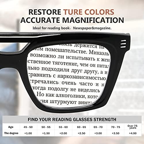 Дизайнерски Очила за четене Eyekepper 4-pack за Жените за Четене - Square Readers за Мъже