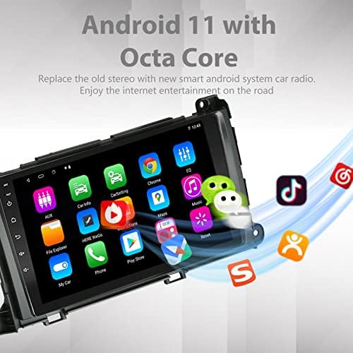 Автомобилни части за радиото на автомобила на Toyota Sienna 2011-2014 Android 11 с 8-ядрен вграден Apple Carplay/Android Auto/DSP/WiFi/4G Сим-карта/на горивото волана колело (Забележка: не е съвмест?