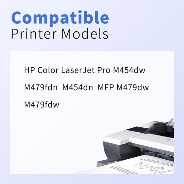 Подмяна на касетата с тонер за принтер, съвместим с MYCARTRIDGE SUPRINT 414A с чип, за HP 414A W2020A 414X за използване с MFP Color Laserjet Pro M479fdn M454dw M454dn M479fdw M454 Принтер 4 Опаковки тонер W2020A
