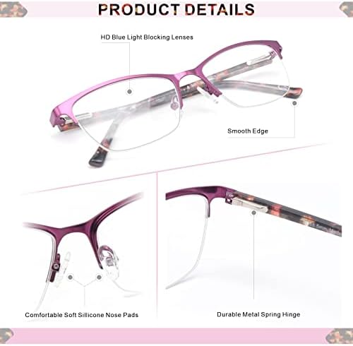 Missfive Висококачествени прогресивно многофокусные Метални компютърни Очила за четене за жени в твърд калъф,