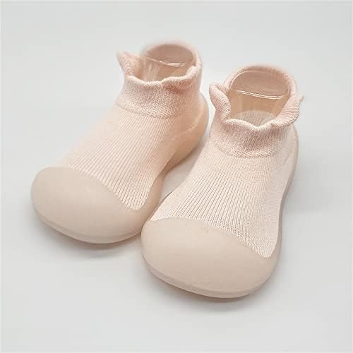 Обувки за бебета, Новородени Момчета и Момичета, Обикновена Проходилки Подметка с Волани, Нескользящие Черни Обувки