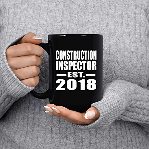 Designsify Construction Inspector Създаден през 2018 г., Керамична Чаша с черно Кафе, 15 грама, Чаена Чаша, Прибори за напитки