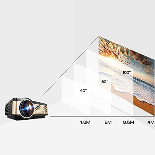 Дебел проектор 4000 Лумена WiFi Bluetooth Преносим Поддръжка за 1080p Домашно кино с подарък (Цвят: версия WiFi)